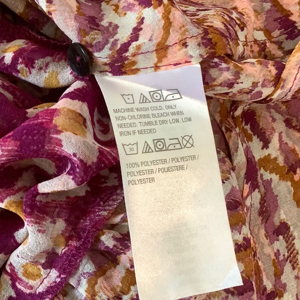 LOGO by Lori Goldstein Printed Blouse with Patchwork and Ruffles - Picture 12 of 13